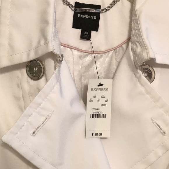 Express White Ruffle Trench - Picture 4 of 9